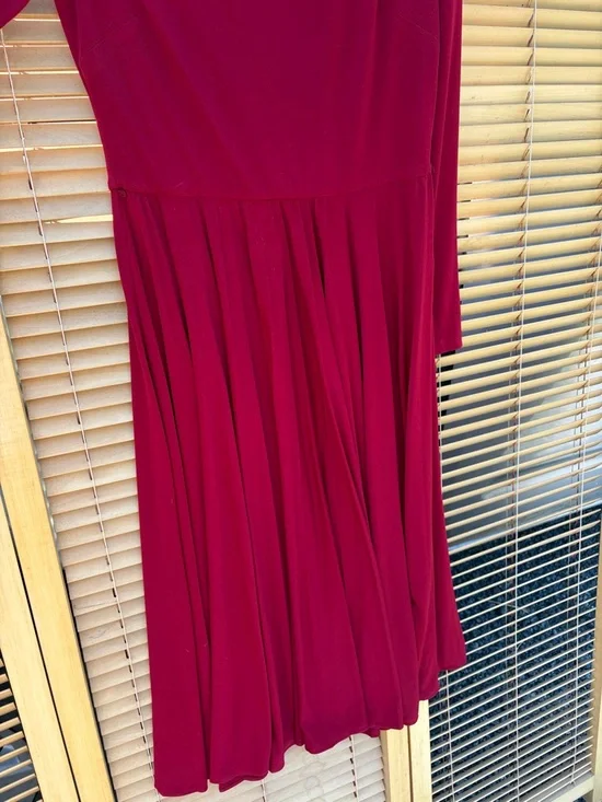 Coldwater Creek Long Sleeve Wine Red Fit & Flare Dress - Picture 4 of 6